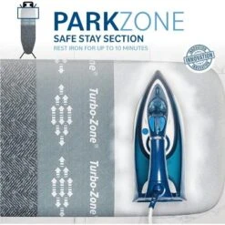 Bartnelli 43"x13" Cotton Ironing Board Cover, 2 Looped Straps, Denim Gray