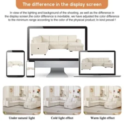 U-Shaped Modular Sofa With Storage Lounge Chair, 6-Seater Oversized Sofa With USB Interface - ModernLuxe 20 U-Shaped Modular Sofa With Storage Lounge Chair, 6-Seater Oversized Sofa With USB Interface - ModernLuxe -Baxton Studio Shop GUEST 4ec420c5 d365 4c21 be65 5a836103a247