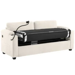 72.8"W Loveseat Sleeper Sofa Bed With Full Size Mattress, USB Ports, Cup Holders, And A Phone Holder For Living Room -ModernLuxe 21 72.8"W Loveseat Sleeper Sofa Bed With Full Size Mattress, USB Ports, Cup Holders, And A Phone Holder For Living Room -ModernLuxe -Baxton Studio Shop GUEST 4ecb6b5c df80 4ddc 95b2 8557ba42a8b6