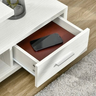 HOMCOM Modern TV Stand For TVs Up To 45", TV Cabinet With Storage Shelf And Drawer, Entertainment Center For Living Room Bedroom, White 4 HOMCOM Modern TV Stand For TVs Up To 45", TV Cabinet With Storage Shelf And Drawer, Entertainment Center For Living Room Bedroom, White - Image 4