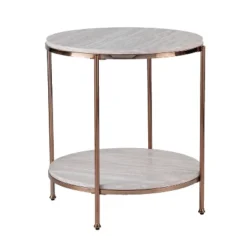 Sula Round Faux Stone End Table - Aiden Lane -Baxton Studio Shop GUEST 4ee2d66f 72c3 48fe 8475 8ef89d6677cb
