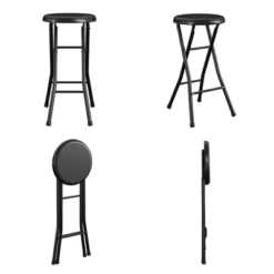 COSCO 24" Backless Vinyl Padded Folding Stools, 4-Pack, Black -Baxton Studio Shop GUEST 4ee92bf0 090d 40aa ab4f cfcd445d210a