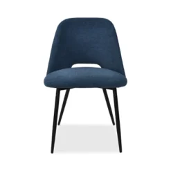 Modern Dining Chairs Set Of 2, Upholstered Armless Side Chairs With Cutout Back, Fabric Kitchen Chairs With Metal Legs-Maison Boucle -Baxton Studio Shop GUEST 4ef374a3 a9bb 42c4 bd77 1de41c7ab0ef