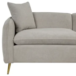Velvet Upholstered Sofa With Armrest Pockets, 2 Pillows And Golden Metal Legs-ModernLuxe 27 Velvet Upholstered Sofa With Armrest Pockets, 2 Pillows And Golden Metal Legs-ModernLuxe -Baxton Studio Shop GUEST 4f0e778f 8dbd 4872 97bd 26d266be410c