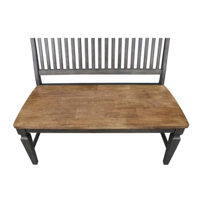 Vista Slatback Bench Hickory Brown - International Concepts 4 Vista Slatback Bench Hickory Brown - International Concepts - Image 4