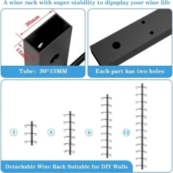 Itopfox 2 Pack Wall Mounted Wine Rack For 24 Bottles, Detachable Wine Storage Organizer Display Holder For Kitchen, Dining Room, Bar, Wine Cellar -Baxton Studio Shop GUEST 4f598d05 0596 49c3 8f3d 13377e416b54