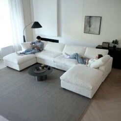 WJShome Cloud Couch Modular Sectional Sofa,157" Oversized U Shaped Couch With Ottoman,6 Seater Convertible Sofa For Living Room