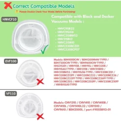 Nispira HNVCF10 Vacuum Cleaner Replacement Filter Compatible With BLACK+DECKER Handheld Vacuum, Fit Models HNVC220BCP07 HNVC215BW52 And More, 3 Packs -Baxton Studio Shop GUEST 4f79960a be26 4e47 934b d7f62c7d718c