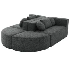 114.9"W Modular Sectional Sofa With Curved Design, Free-Combined Boucle Fabric Sofa Bed - ModernLuxe 21 114.9"W Modular Sectional Sofa With Curved Design, Free-Combined Boucle Fabric Sofa Bed - ModernLuxe -Baxton Studio Shop GUEST 4fa829dd 627d 48ff b4ba ffa57f89b7a2