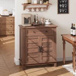 Set Of 2 Rustic Storage Cabinet Adjustable 3-Tier, Farmhouse Entryway Organizer With Slatted Doors, Kitchen Storage Cabinet With Large Drawer 17 Set Of 2 Rustic Storage Cabinet Adjustable 3-Tier, Farmhouse Entryway Organizer With Slatted Doors, Kitchen Storage Cabinet With Large Drawer -Baxton Studio Shop GUEST 4fa93c05 283a 4f22 9b6a 1e89f77f0b34