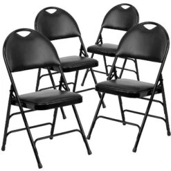 Flash Furniture 4 Pack HERCULES Series Extra Large Ultra-Premium Triple Braced Metal Folding Chair With Easy-Carry Handle -Baxton Studio Shop GUEST 4fc508e7 bed5 4646 8348 f2040c6eb021