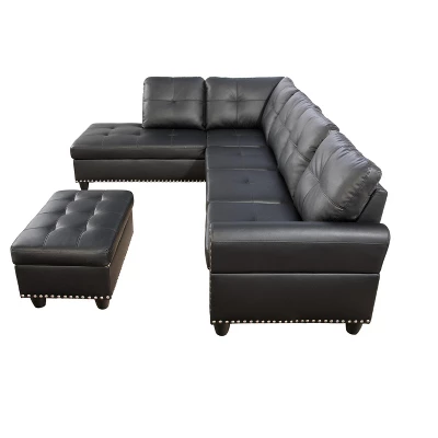 Racxily L Shaped Modular Sectional Sofa Linen Couch 4 Racxily L Shaped Modular Sectional Sofa Linen Couch - Image 4