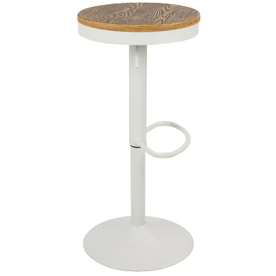 Set Of 2 Dakota Industrial Adjustable Barstool With Swivel White - Lumisource 2 Set Of 2 Dakota Industrial Adjustable Barstool With Swivel White - Lumisource - Image 2