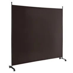 Costway 6FT Single Panel Room Divider With Wheels Rolling Fabric Partition Privacy Screen -Baxton Studio Shop GUEST 4feb7257 2a8f 4718 97f5 c2e42816a863