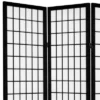 6 Ft. Tall Canvas Window Pane Room Divider - Black (4 Panels)