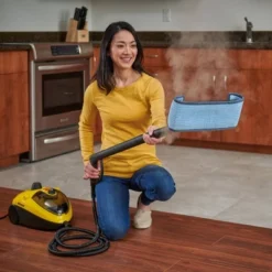Wagner 915e On-Demand Steam Cleaner With 18 Accessories: Electric Steamer For Upholstery & Floors, Lightweight, Yellow