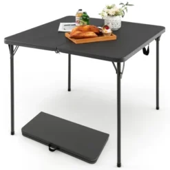 Costway Folding Camping Table Portable HDPE Outdoor Picnic Dining Table W/ Handle WhiteGrey -Baxton Studio Shop GUEST 509049e1 999a 4559 8ddc bb4ef8c5e84f