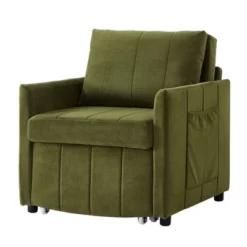 TIRAMISUBEST 5-in-1 Green Convertible Sofa Bed,Space-Saving Sleeper Chair,Adjustable Backrest & Storage, Foldable Futon For Small Spaces, Apartments -Baxton Studio Shop GUEST 50b49545 2c73 4ec9 8434 ff18759bca14