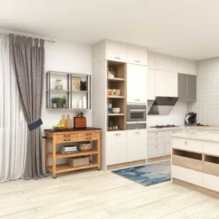 Coastal Wood Kitchen Cart Brown - Olivia & May -Baxton Studio Shop GUEST 50df43d7 f345 4a60 a57e c01b8d90998b