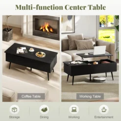 Costway Lift Top Coffee Table W/ Storage Multi-Functional Home Center Accent Table For Living Room Black -Baxton Studio Shop GUEST 50ef6fd5 c4f7 4f77 a785 79ae3c75898c 1