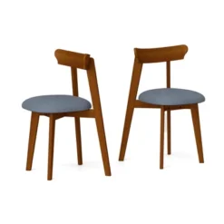 Costway Wood Dining Chairs Set Of 2/4 With Rubber Wood Frame Padded Seat & Curved Backrest -Baxton Studio Shop GUEST 50f110df 52be 4674 9322 eeac4b9e7e62