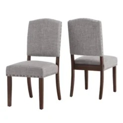 Set Of 2 Iverson Nailhead Trim Brown Finish Linen Side Chairs - Inspire Q 15 Set Of 2 Iverson Nailhead Trim Brown Finish Linen Side Chairs - Inspire Q -Baxton Studio Shop GUEST 5140caf0 3da4 4efd bfb8 3150be22f1cb