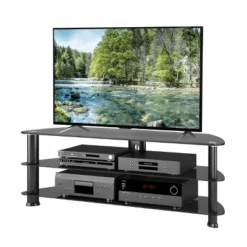 Corner TV Stand For TVs Up To 60" CorLiving Black -Baxton Studio Shop GUEST 51507a0a 5d36 46b5 8f6c bbbd0daa3c70