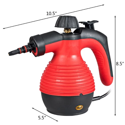 Costway Multifunction Portable Steamer Household Steam Cleaner 1050W With Attachments Red 2 Costway Multifunction Portable Steamer Household Steam Cleaner 1050W With Attachments Red - Image 2