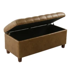 Ainsley Button Tufted Storage Bench Faux Leather - HomePop -Baxton Studio Shop GUEST 516910d4 4fc4 4d21 b9a1 37a58e88270e