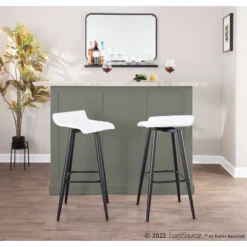 Set Of 2 Ale Faux Leather/Steel Barstools Black/White - LumiSource -Baxton Studio Shop GUEST 516dc014 3eb6 4ba7 be39 5f75511a6205