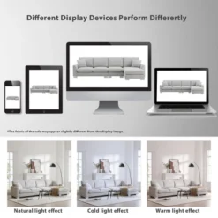 5-Seat L-Shaped Chenille Oversized Sectional Sofa Set With 2 Free Pillows, 4W-ModernLuxe -Baxton Studio Shop GUEST 518c749a c57e 4c40 a7f2 49684dc69587