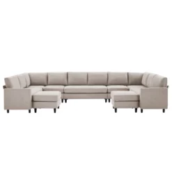 Hyleory Spacious 12-Seater U-Shaped Modular Sofa With Ottomans,Relaxed Style, Reconfigurable Design -Baxton Studio Shop GUEST 51c21596 b4f3 4b63 b077 d7dddcf0431d