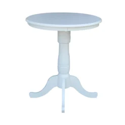30" Round Top Pedestal Counter Table White – International Concepts
