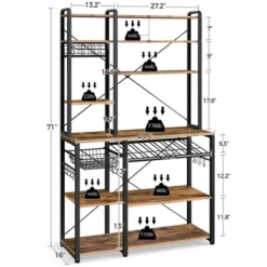 Yaheetech 71"H Large Baker's Rack With Hutch And Wine Rack -Baxton Studio Shop GUEST 51edf677 c889 476b 88dd 00e6d6f052f8