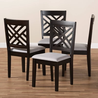 4pc Caron Finished Wood Dining Chairs - Baxton Studio 2 4pc Caron Finished Wood Dining Chairs - Baxton Studio - Image 2