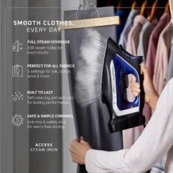 Rowenta Steam Iron Access Steam Vertical Steaming Blue/Black