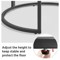 Yaheetech Round Nesting End Table Set With Metal Frame And Glass Top For Living Room -Baxton Studio Shop GUEST 52772f91 49e0 4678 8cb1 6714f5235790