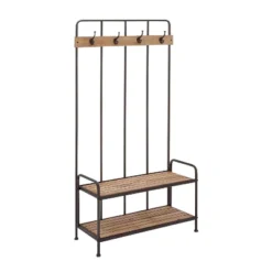 Industrial Metal Coat Valet Rack Light Brown - Olivia & May -Baxton Studio Shop GUEST 52897a0b 681a 4ea7 8845 f4eb8b94077d