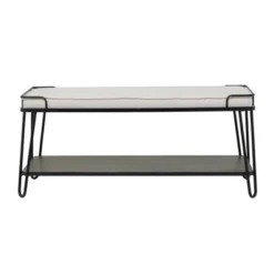 Industrial Upholstered Metal Bench Black - Olivia & May -Baxton Studio Shop GUEST 52d6e550 c2e6 4055 ab2c 410db858f02d
