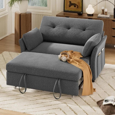 Dyonery 3-in-1 Pull Out Sleeper Sofa With Reclining Backrest & Side Pocket Chenille Convertible Sofa Bed For Living Room,Apartment,Tool-Free Assembly 8 Dyonery 3-in-1 Pull Out Sleeper Sofa With Reclining Backrest & Side Pocket Chenille Convertible Sofa Bed For Living Room,Apartment,Tool-Free Assembly - Image 8