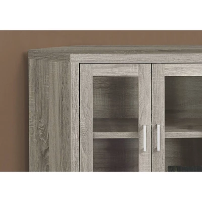 Glass Doors Corner TV Stand For TVs Up To 42" Dark Brown - EveryRoom 2 Glass Doors Corner TV Stand For TVs Up To 42" Dark Brown - EveryRoom - Image 2