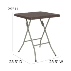 Flash Furniture 1.95-Foot Square Brown Rattan Plastic Folding Table 11 Flash Furniture 1.95-Foot Square Brown Rattan Plastic Folding Table -Baxton Studio Shop GUEST 530c686d 815a 443f 98b8 b77aada818f5