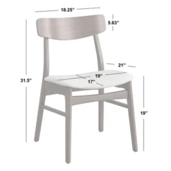 Buylateral Set Of 2 Wave Solid Rubberwood Dining Chairs -Baxton Studio Shop GUEST 5347cd8b 7a8f 41d9 928e 2b05e54b3bf4