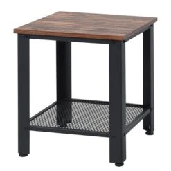 Industrial End Table 2-Tier Side Table W/Storage Shelf Rustic Sofa Table Black -Baxton Studio Shop GUEST 535a9b80 b2f6 4783 a804 c67c5166cdcb