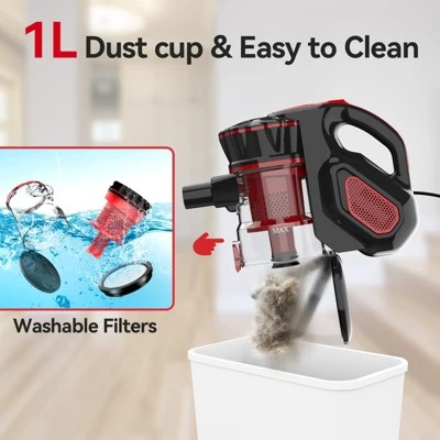 INSE I5 Corded Stick Vacuum Cleaner - 600W Powerful Motor, 18000Pa Suction With High-Efficiency Filters For Pet Hair & Hard Floor Cleaning Red 5 INSE I5 Corded Stick Vacuum Cleaner - 600W Powerful Motor, 18000Pa Suction With High-Efficiency Filters For Pet Hair & Hard Floor Cleaning Red - Image 5