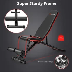 Costway Foldable Weight Bench Multifunctional Dumbbell Gym Bench W/Elastic Ropes -Baxton Studio Shop GUEST 539d85e6 cbf0 45c3 9c5f 715064d92625