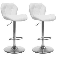 Set Of 2 Adjustable Hex Design Bonded Leather Barstool - Corliving -Baxton Studio Shop GUEST 53ba92ea d435 4bee 9175 52c52ff58128