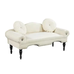 2-Seater Sofa Loveseat Velvet Upholstered Couch With 2 Pillows - ModernLuxe