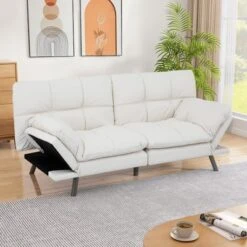 Dyonery 71 In Convertible Faux Leather Sofa Couch,Memory Foam Futon Couch Bed,Small Splitback Modern Loveseat Sleeper Sofa Bed For Living Room -Baxton Studio Shop GUEST 53d4bccf 1229 459e a7e4 7aba9c190117