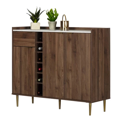 Hype 3-Door Buffet Server With Storage Walnut - South Shore 8 Hype 3-Door Buffet Server With Storage Walnut - South Shore - Image 8